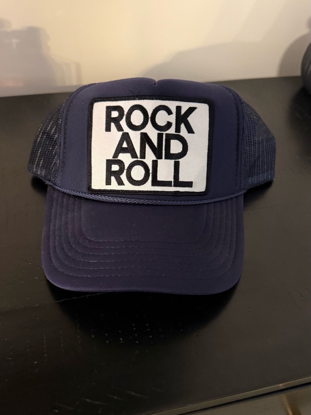 Aviator Nation Rock and Roll Navy Trucker Hat